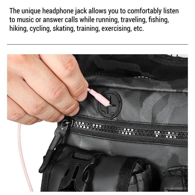 Tas Dada Olahraga Pria, Tahan Air, Ringan, Tas Rompi Depan Berlari dengan Pemegang Ponsel Bawaan & Penyimpanan Ekstra untuk Berburu