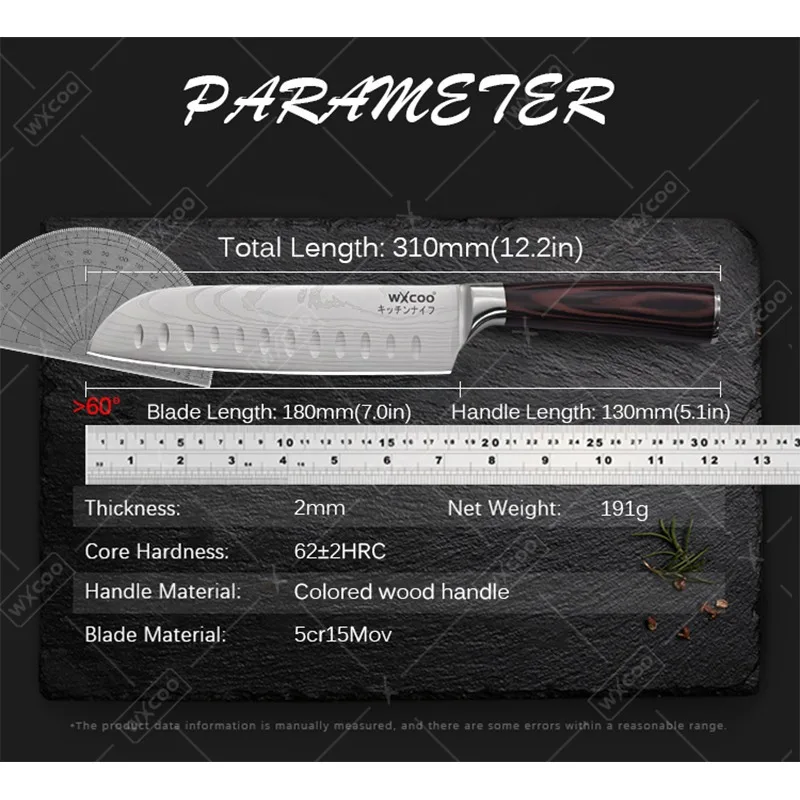 Cuchillo de utilidad Santoku profesional para hombre, cuchillos de cocina afilados multiusos para Chef, picadora de cocina, Sashimi, fruta de ternera, 1-9 Uds.