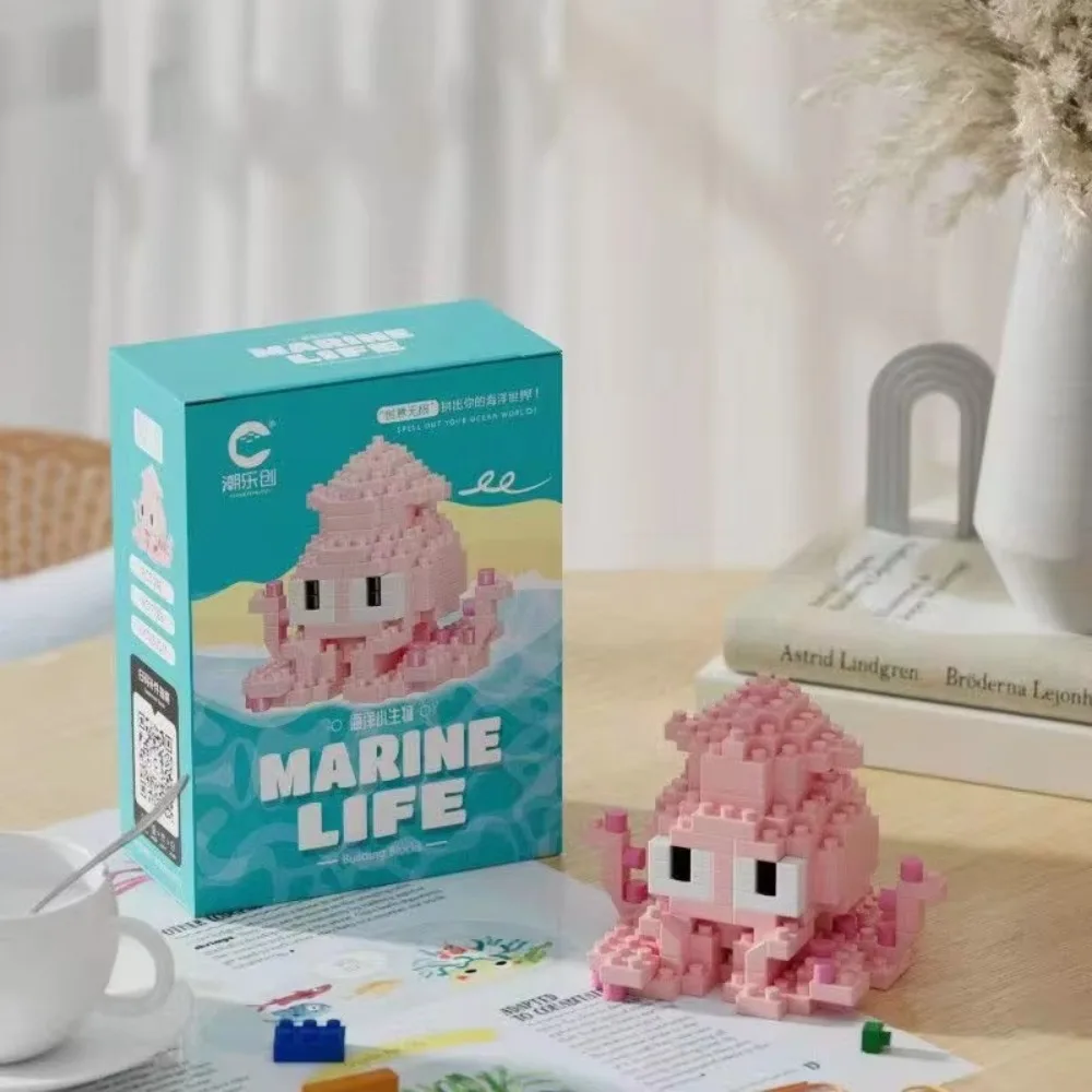 Cute Colorful Marine Organism Micro Building Blocks Real-life Unisex Christmas Gift Mini Brick Figure