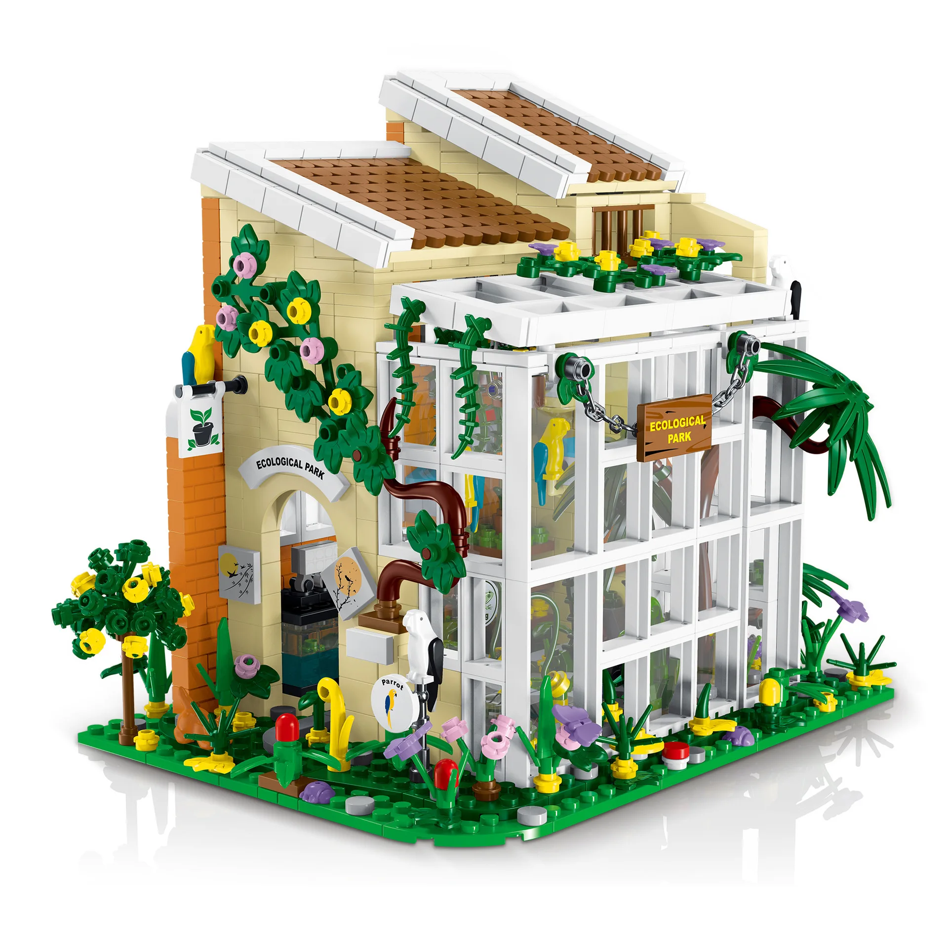 Sunshine Ecological Park Street View Building Blocks - Illuminated Fruit Store Model, Detailed DIY Toy for Urban Landscape