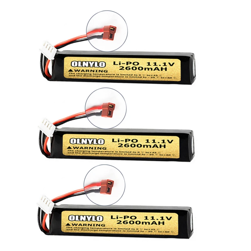 40C 11.1V 2600mAh Lipo Battery for Water Gun 3S battery for Mini Airsoft BB Air Pistol Electric Toys Guns Spare Parts (T Plug)