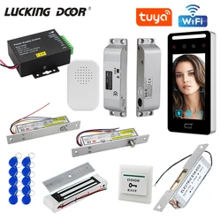 Tuya WiFi Dynamic Face Time Attendance Kits Facial Biometric Access Control System Kits EM RFID Keypad 5 Inch Touch Face Screen