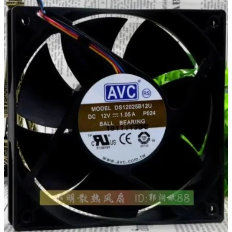 Original Cooler Fan for AVC DS12025B12U 12CM 12025 12V 1.05A 4-pin PWM Intelligent Speed Control Cooling Fan
