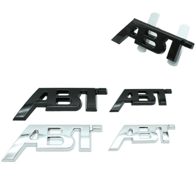 

3D Metal ABT Logo Car Front Grille Emblem Badge Stickers Decals For Audi A4 A6 A5 A7 A1 SQ5 TT RS6 RS3 Q7 Q5 Q8 A3 VW Golf 7 Q3