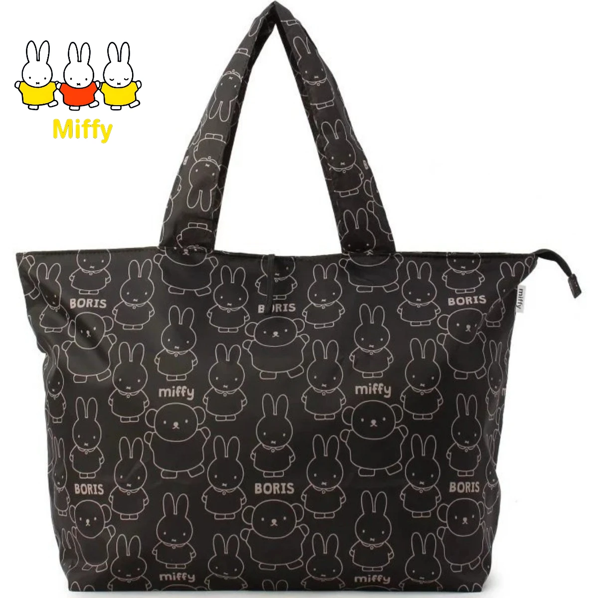 Bolsa de Compras Kawaii Miffy, Linda Bolsa de Compras de Gran Capacidad con Diseño de Miffy, Bolsa de Hombro Individual, Bolsa Plegable para Compras