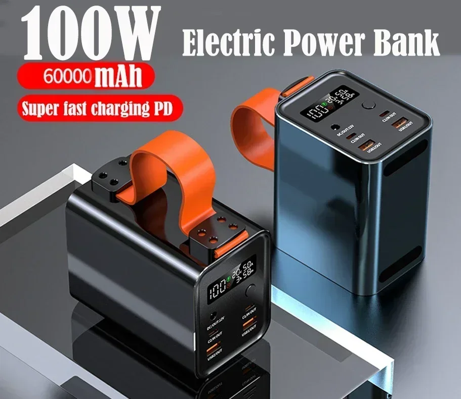 

100W Super Fast Charging PD Mobile Power Bank 60000mAh Large Capacity, Convenient Charging New Choice