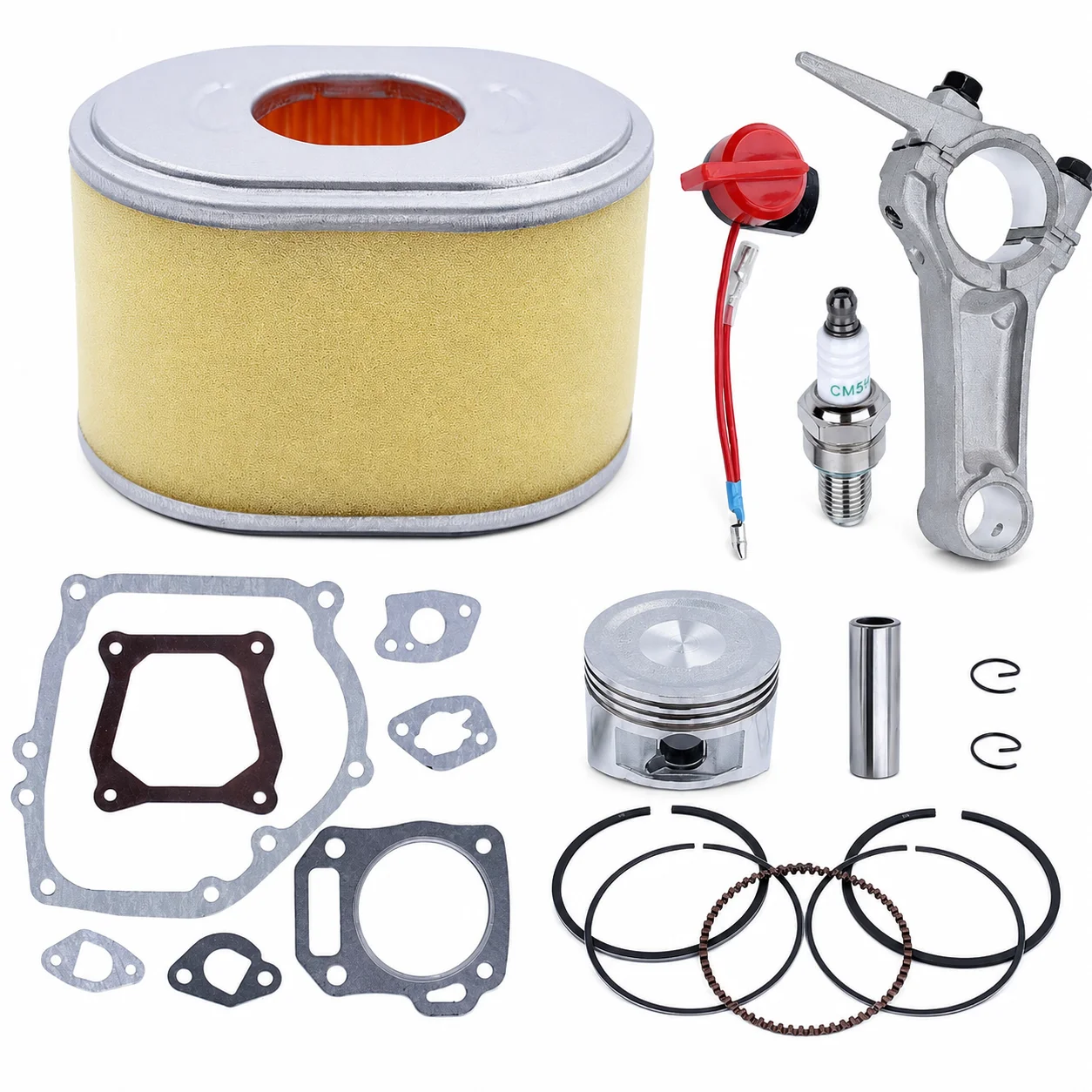 68mm Piston Connecting Rod Gasket Set On Off Stop Switch Assy for Honda GX160 5.5HP Mower Engine Rebuild Kit OEM 13200-ZE1-010