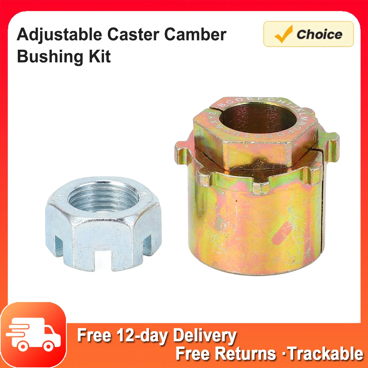 44-5032 Extreme Camber Caster Alignment Bushing Set 0 to 3.2° Adjustable Caster Camber Bushing for 4x4 1980-1996 Metal