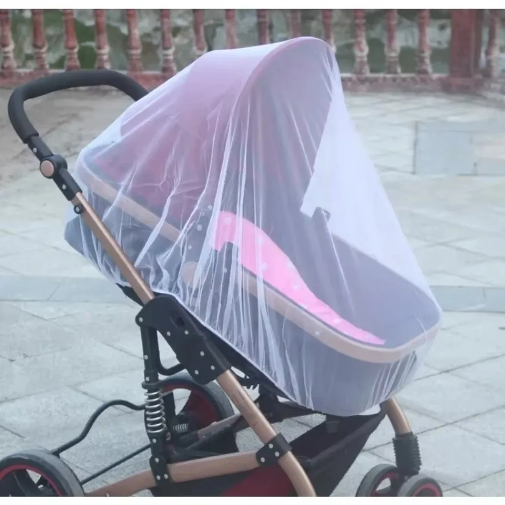 Full Coverage Pram Mosquito Net Dense Mesh Polyester Material Insect Shield Net Windproof Sunshade Snug Fit Design