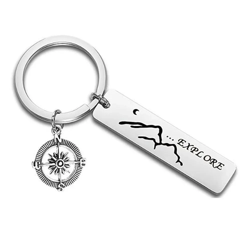 Metal Motivational Mountaineer Gift Explore Climbing Mountain Lover Explorer Keychain Present Teenageer Bag Souvenir