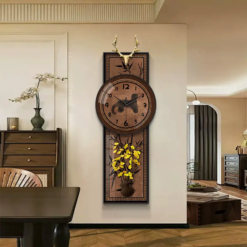 Luxury Wall Clocks and Watch Silent Medieval Style Minimalist Aesthetic Fashion Horloge Murale for Living Room Home Decoration