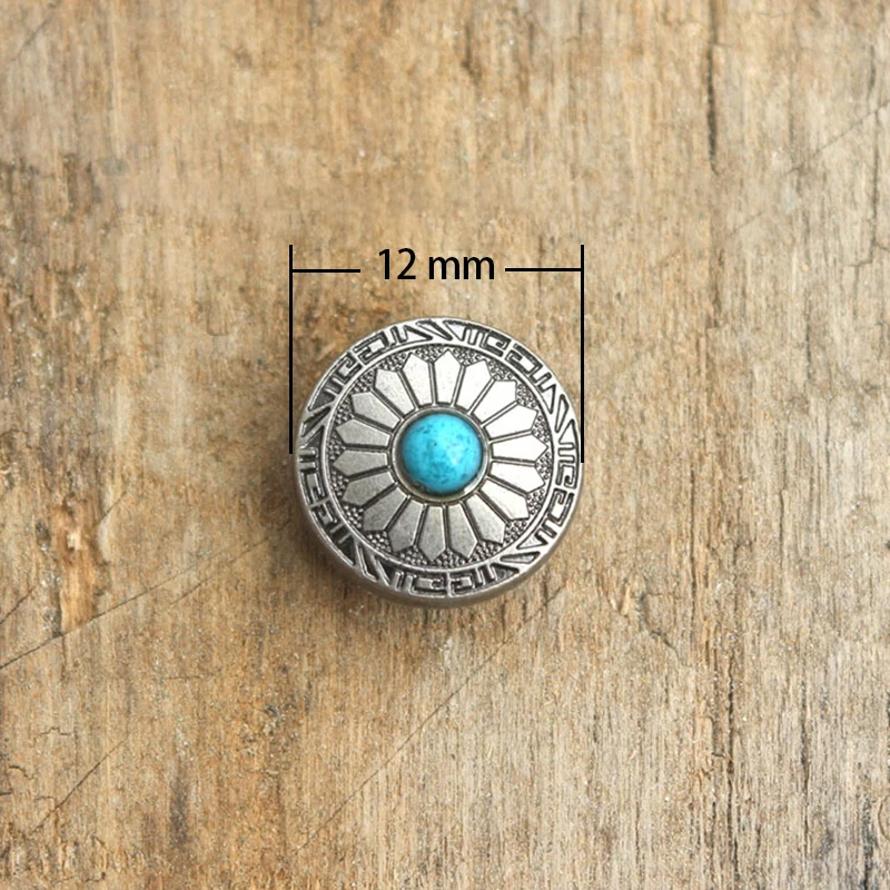 5 Pcs 12mm Conchos Button Fastener Press Stud Rivet Sewing Leather Button Craft For Clothes Garment DIY Decoration Accessories