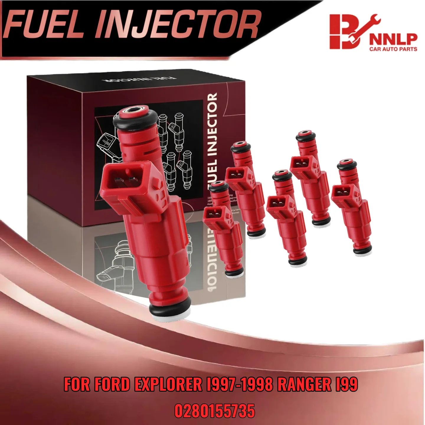 

for Ford Explorer Ranger Aerostar 1997 1998 New Set of 6 Fuel Injectors V6 4.0L 0280155735