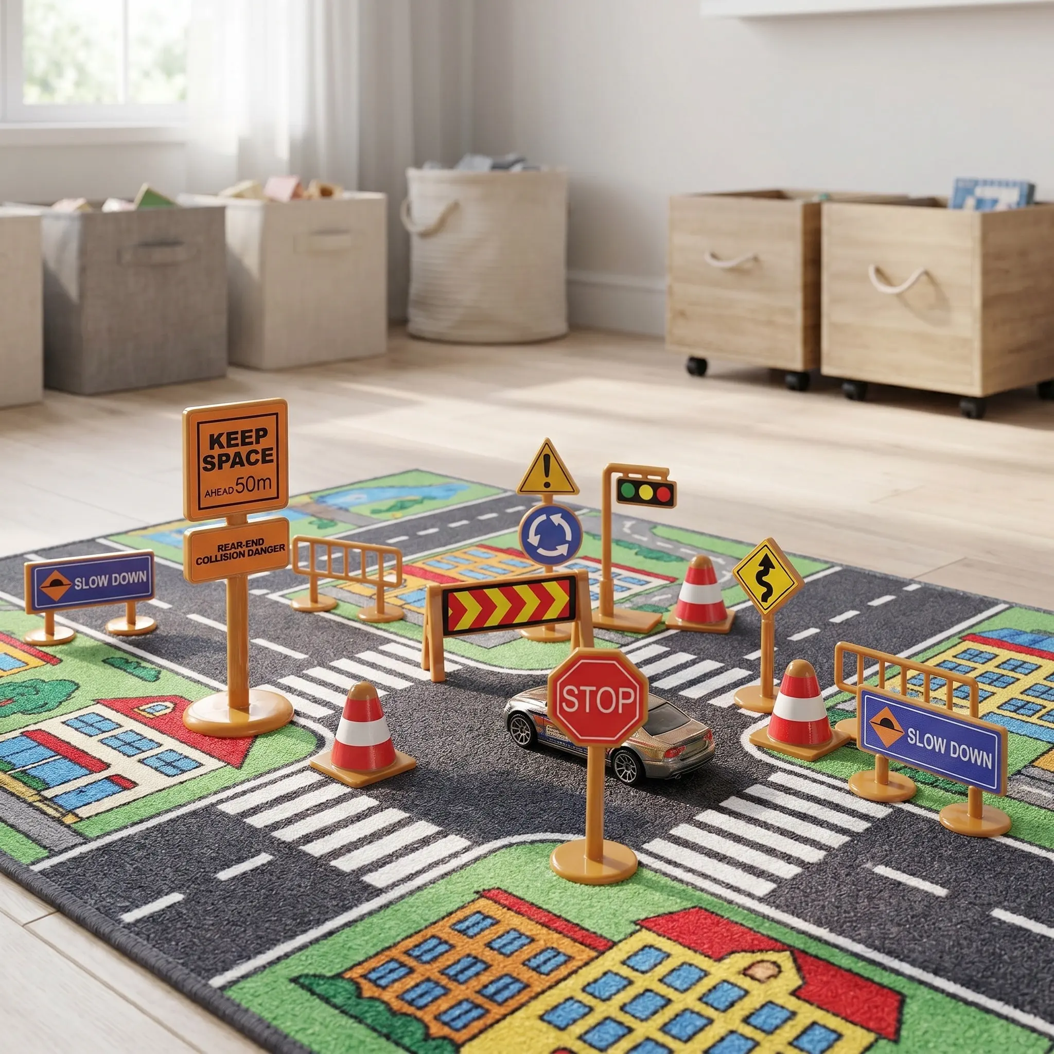 2 Sets Street Sticker Play Mini Construction Party Favors Fun Traffic Signal Decor Childrens Toy Signs Wall