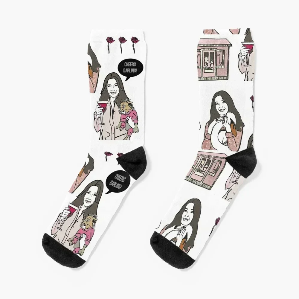 جوارب جميلة باللون الوردي مضادة للانزلاق لكرة القدم شفافة جديدة للرجال والنساء