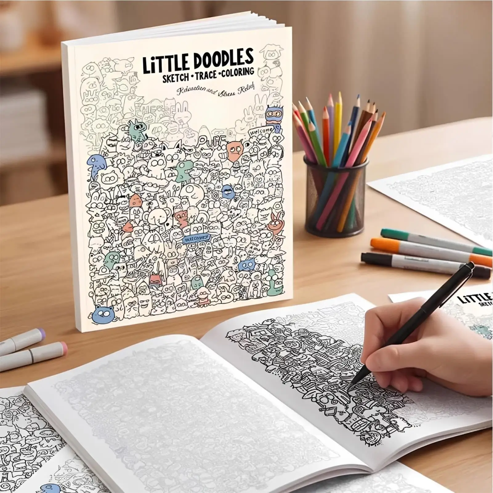 Livre de coloriage pour adultes Doodle Art : Activité esthétique de pleine conscience, motifs de gribouillis mignons, livre à tracer et à colorier pour femmes, hommes et adultes à la maison