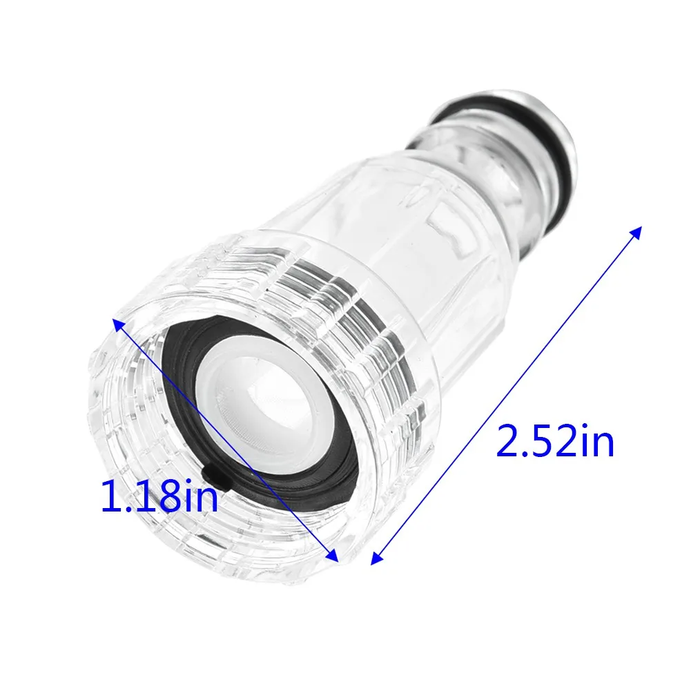 Front Spare parts Body Hood Car High Pressure Filter Clean Water Connection For Karcher K2-K7 175 PSI Plastic Transparent