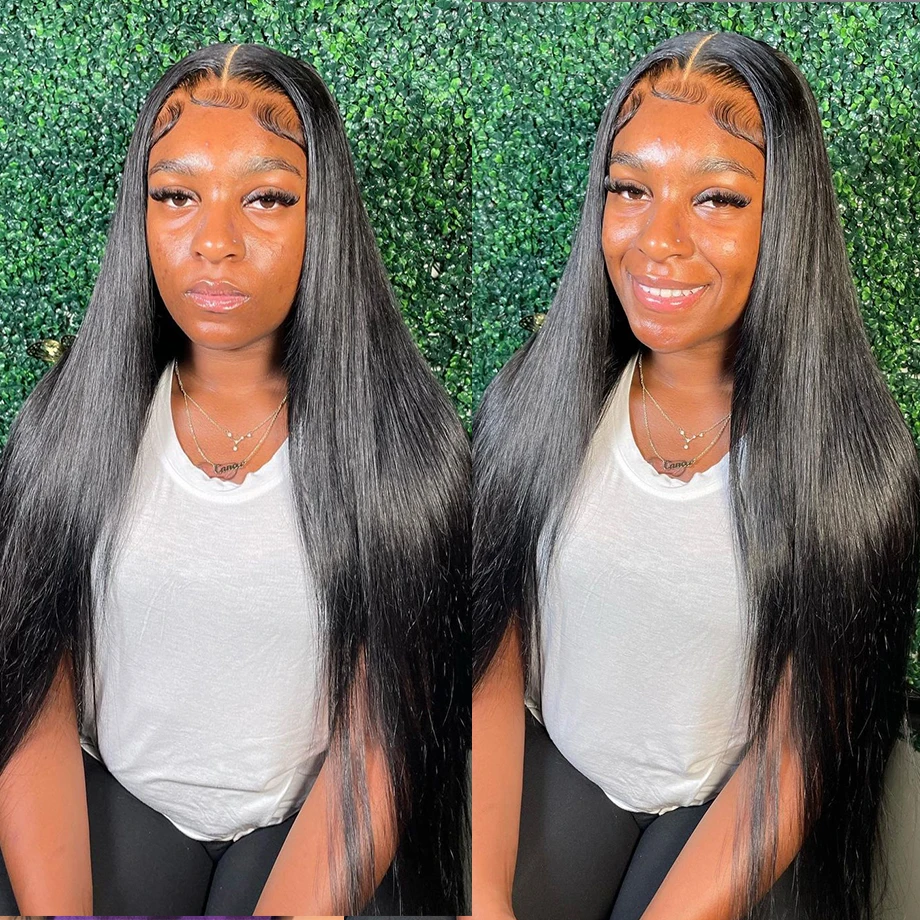 

30 34 Inch 13x6 Hd Lace Bone Straight Frontal Wig Pre Plucked Brazilian Straight 13x4 Lace Front Human Hair Wigs For Women