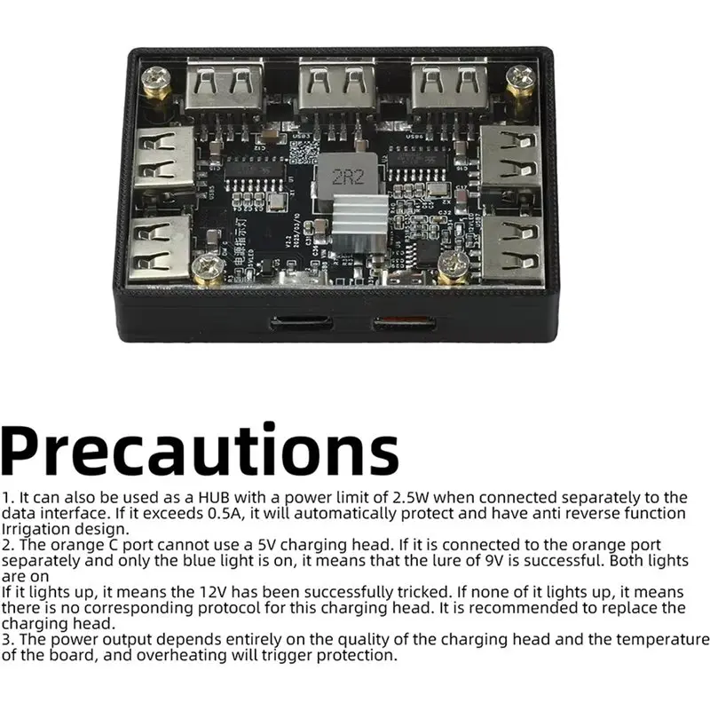 USB 2.0 Hub 7-Port Expansion Module Featuring Type-C Interface Power Delivery OTG Support Electronic Kit