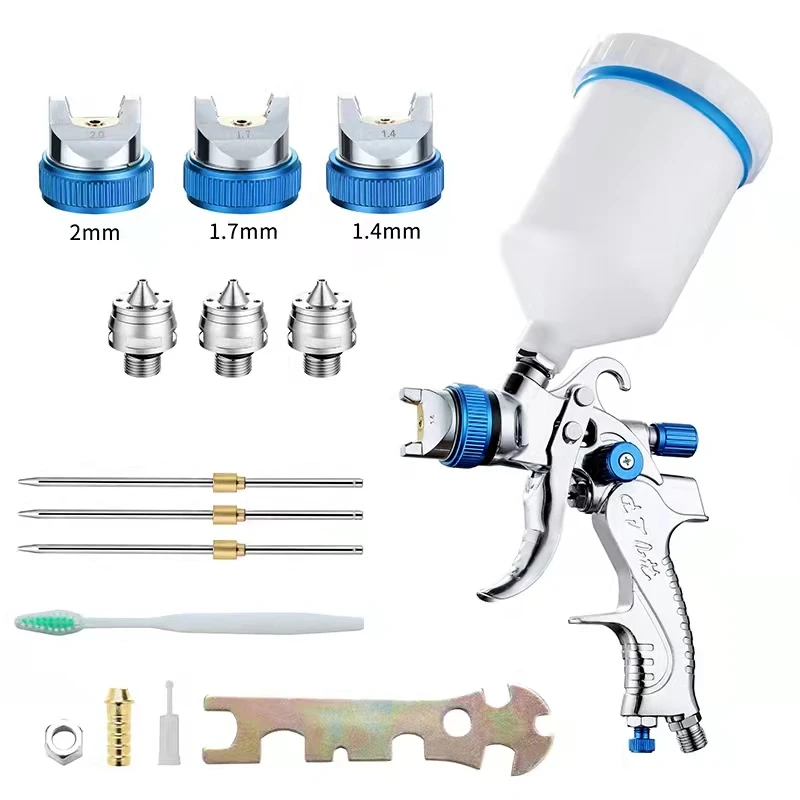 Professional HVLP Spay Gun 1.4/1.7/2.0mm Nozzle Gravity Airbrush For Car Painting Paint Spray Gun