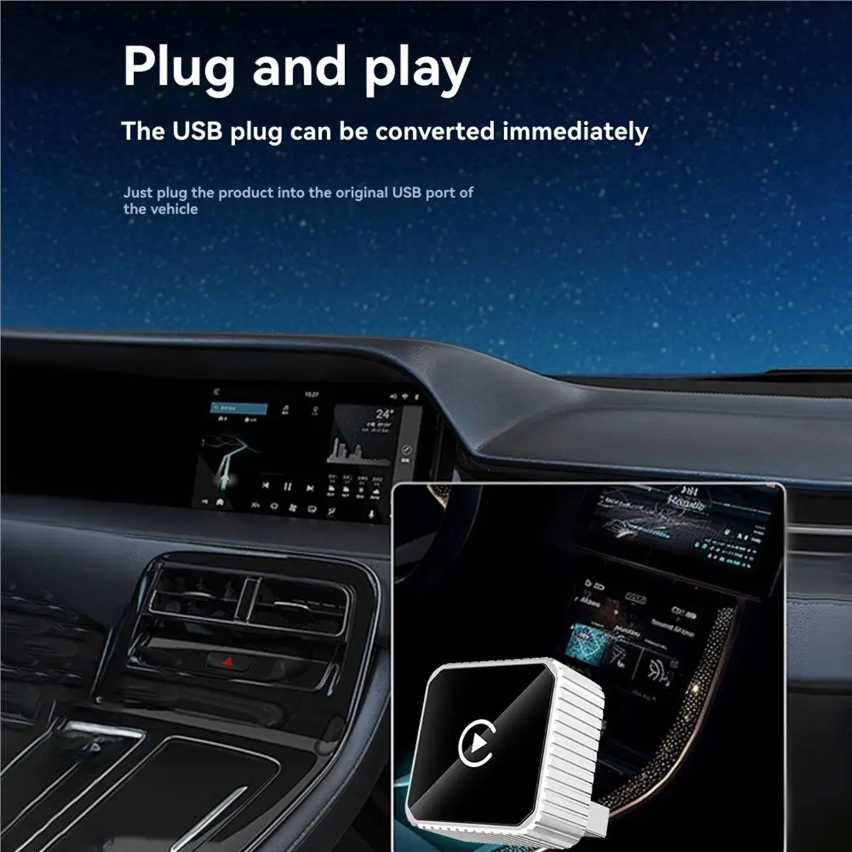 THANKSGIVING DAY 2in1 Wireless Carplay Android AUTO USB Adapter Bluetooth 5.0 Smart AI Box Wired CarPlay to Wireless Carplay
