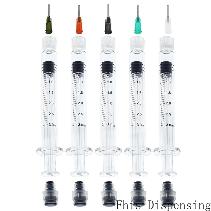 Measurement Mark Tip for CBD Oils EJuices Liquids Chemical (Gray Piston) 3ml Luer Lock Syringe with Needle Reusable