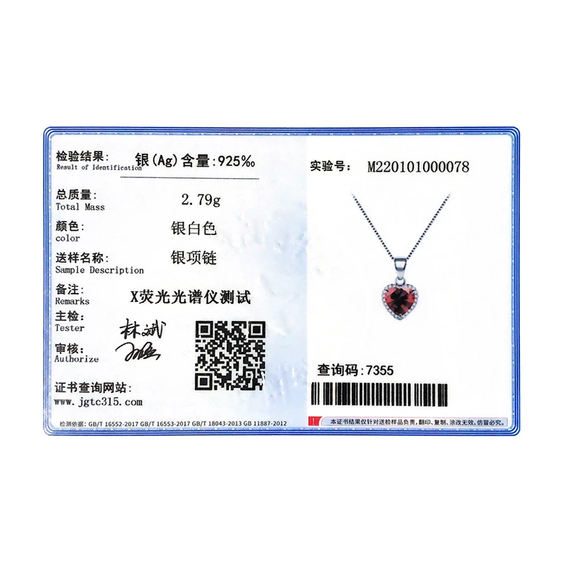 Modian luxury Fashion Real 925 Sterling Silver Hearts Pendant Red Heart Clear Crystal Classic Wedding Chain Jewelry For Women