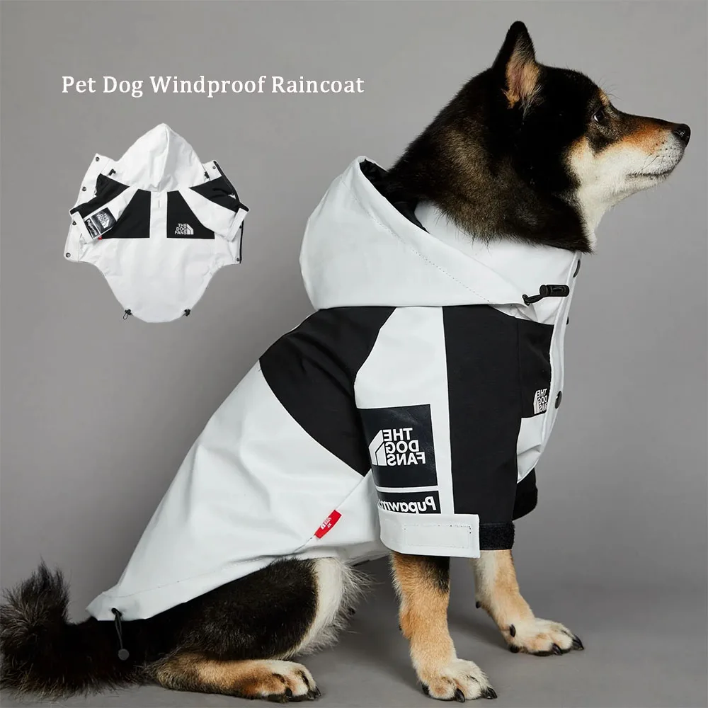 Dog Raincoat Waterproof Hoodie Rain Poncho Pet Rainwear Clothes with Reflective Stripe Outdoor Dogs Raincoat Accessories