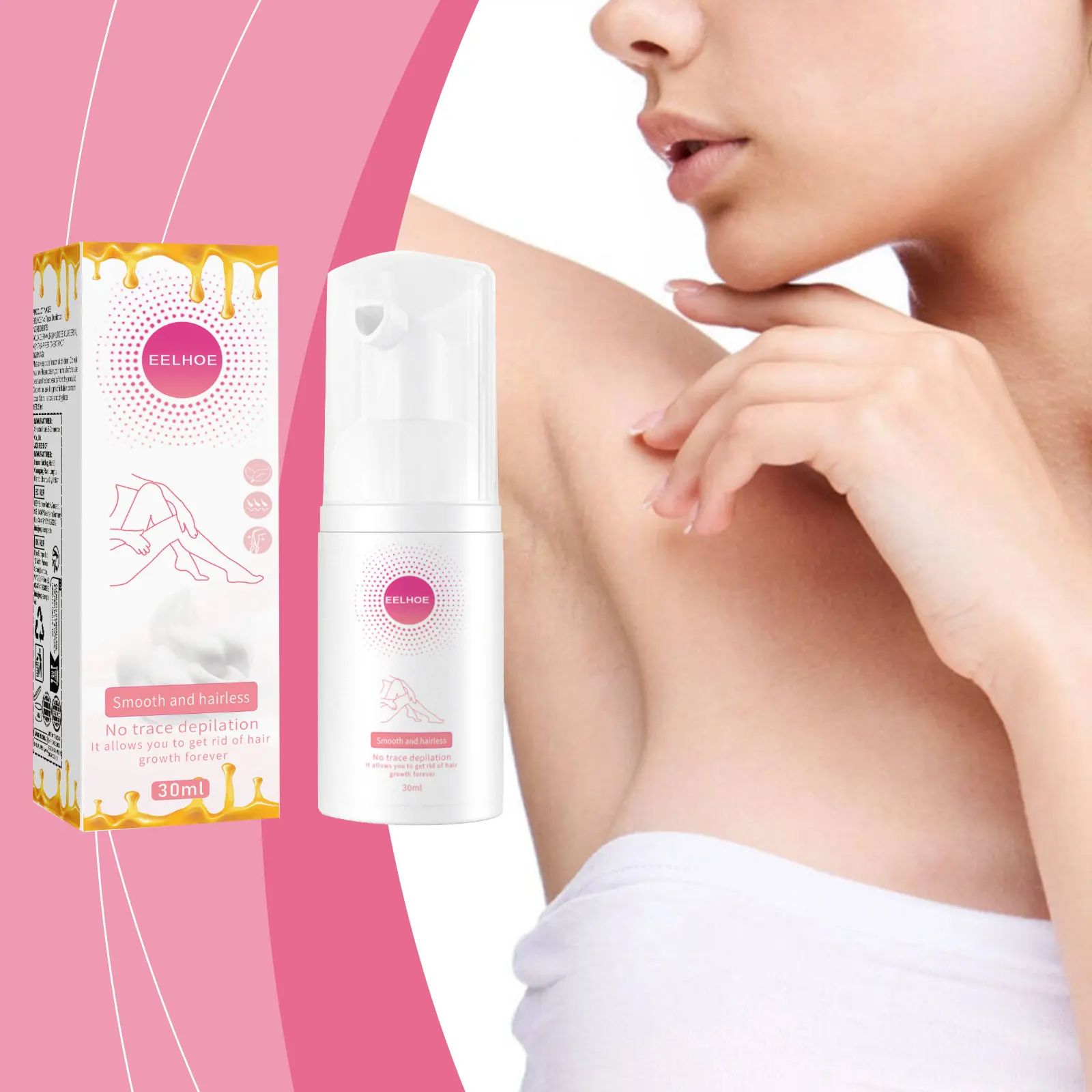 

EELHOE Honey Body Hair Removal Spray Smooth and Hairless Sensitive Skin Care Mousse for Hair Removal Cream for Privates Parts