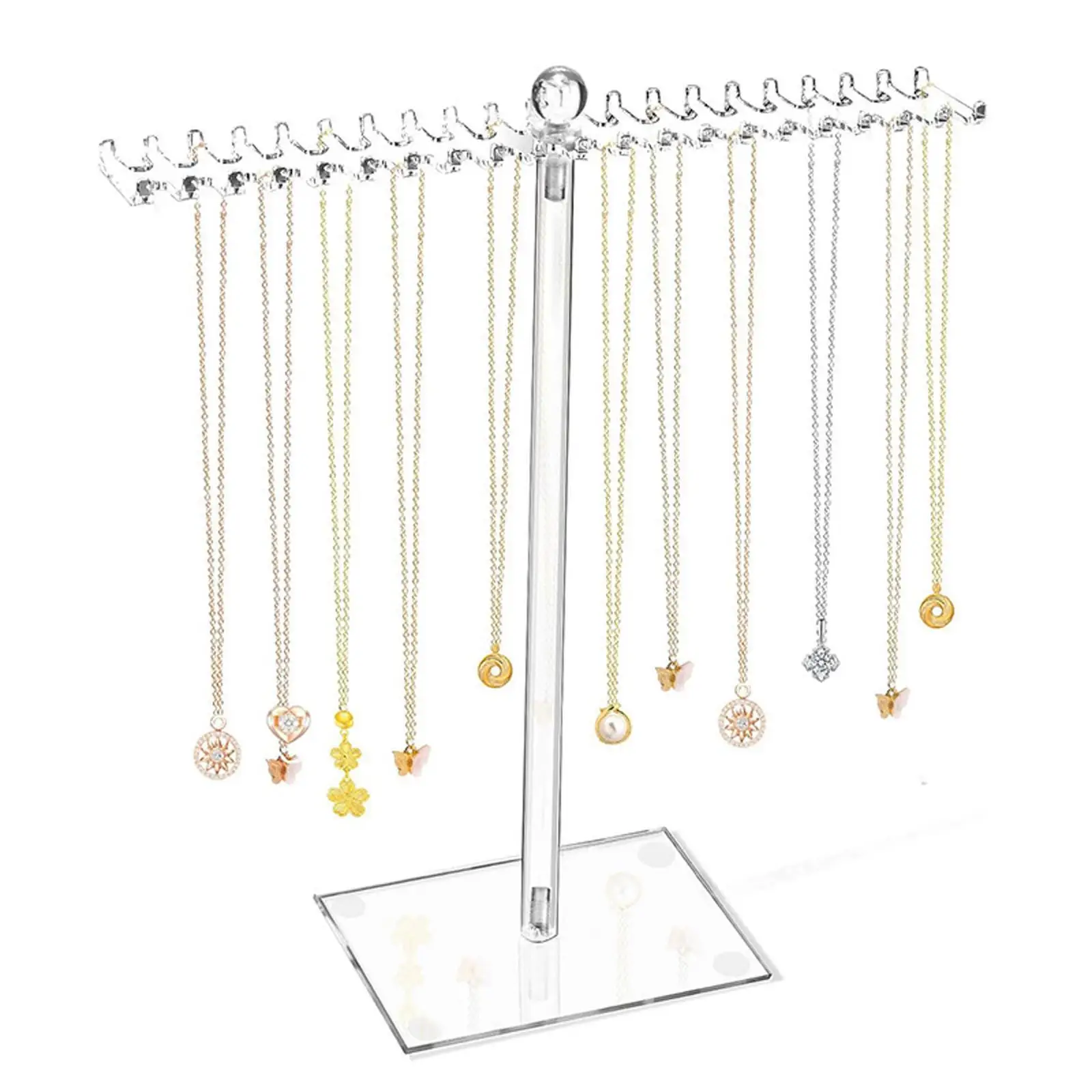 Necklace Organizer Necklace Holder Anti Slip Base Necklace Hanging Hooks Jewelry Display Stand for Home Shows Vanity Tabletop