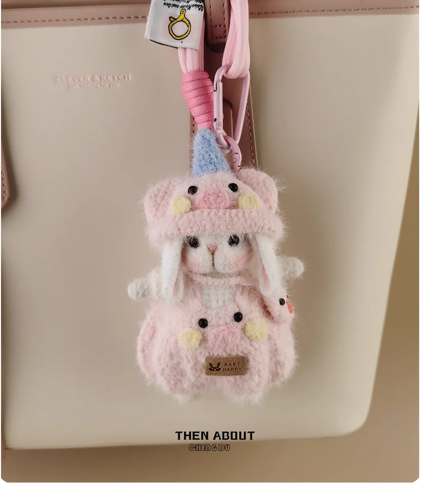 Cute Zodiac pig candy rabbit doll bag pendant pendant backpack pendant high sense gift.