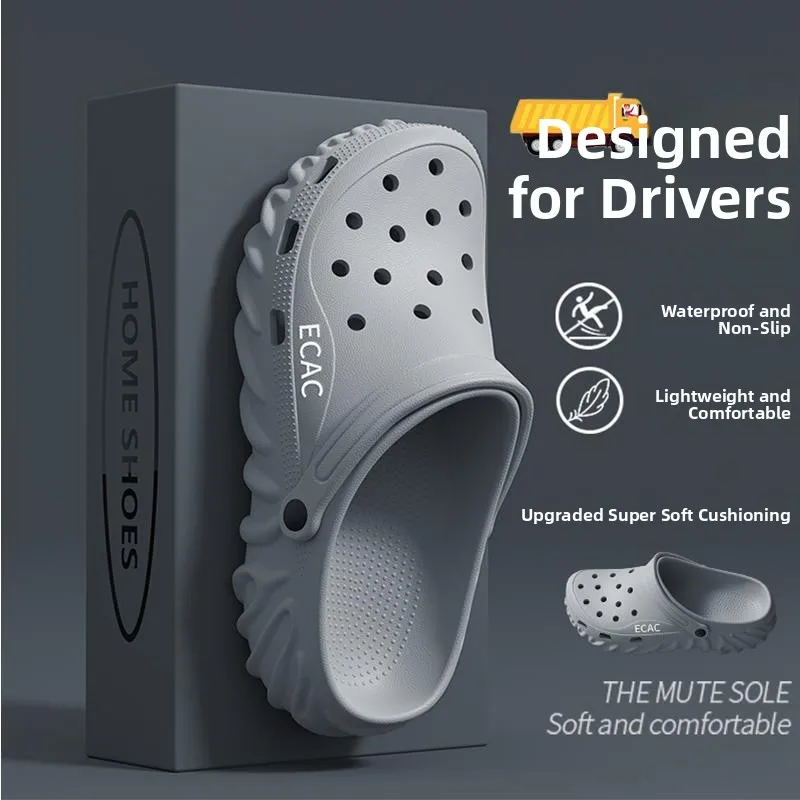 2025 New Men's Hole Shoes Anti-Slip Deodorant Beach Casual Thick Bottom Summer Outdoor Driving Sandals Comfortable EVA Material