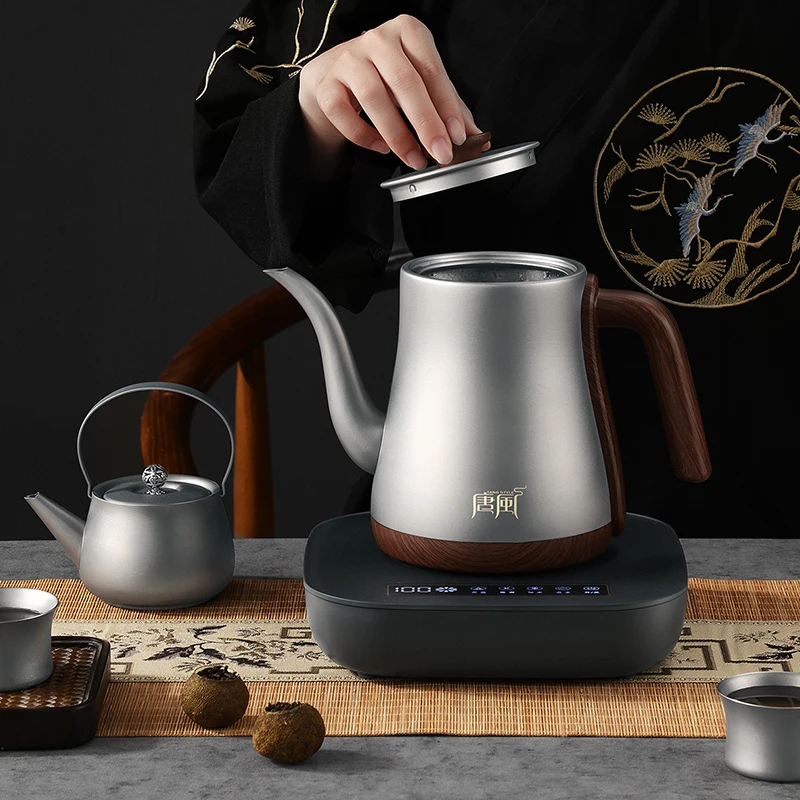 Chaleira elétrica de titânio puro personalizada de fábrica recarregável casa inteligente chá rápido controle automático de temperatura chinês ao ar livre rv