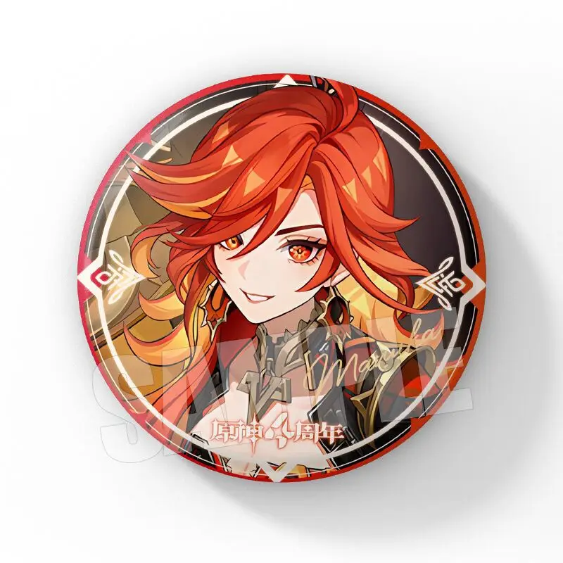 1PC New Anime Game Genshin Impact Wanderer Nahida Double Flashing BirthdayBadges Knapsack Clothes Pins Decorations 7.5CM Brooch