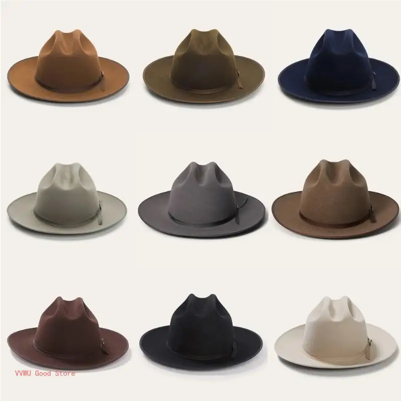 

Adult Cowboy Hats Comfortable French Ribbon Hat Band Hat Adult Festival Party Formal Gathering Hat