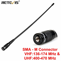 Retevis RHD-771 VHF/UHF SMA-M Male Whip Antenna for Yaesu VX-3R VX-5R RT3S RA89 HA1UV Baofeng UV3R TYT Walkie Talkie Accessory