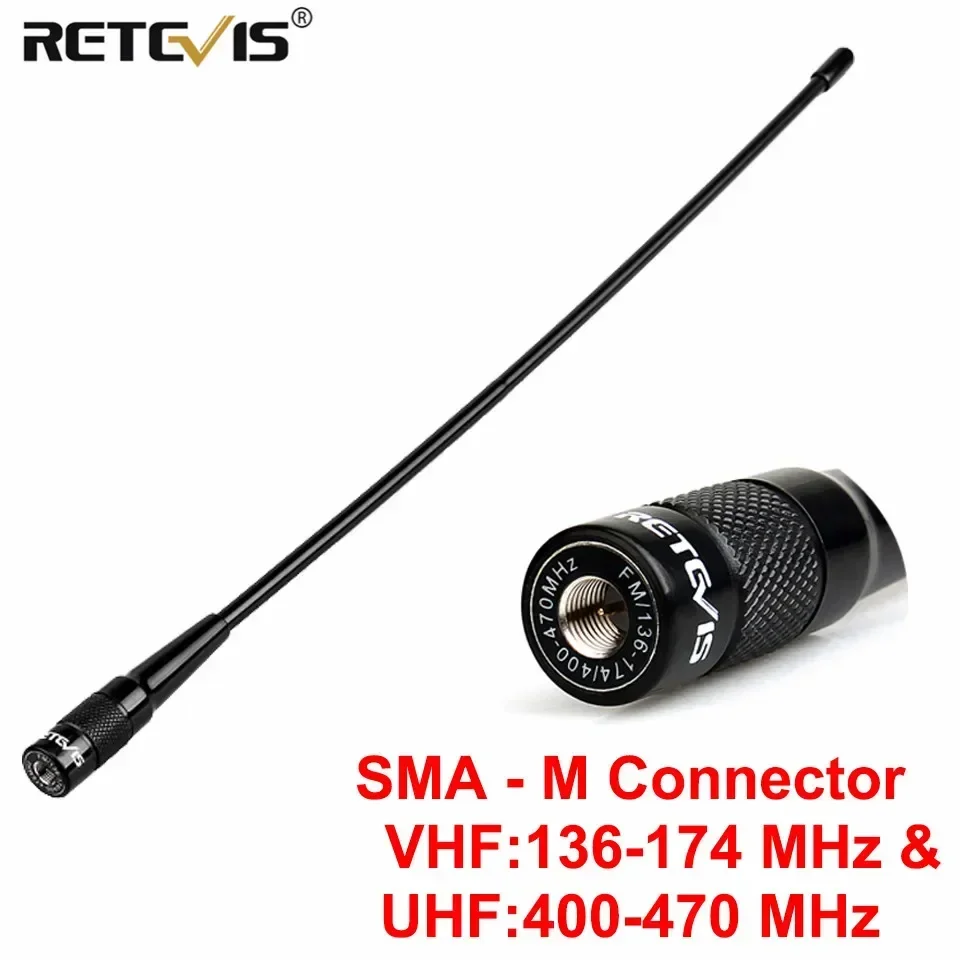 Antena do radiotelefonu Retevis RHD-771 RT3S SMA-M męska VHF UHF do Baofeng UV3R UV100 Retevis RT81 TYT