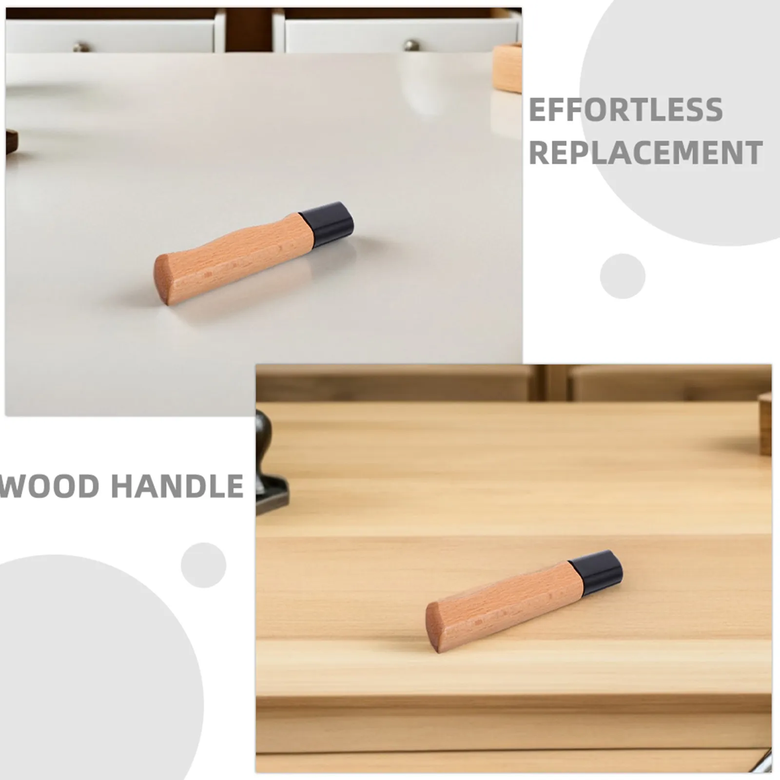 2Pcs Pear Wood Knife Handle Set Ergonomic Wooden File Handles for Chef Knife Repair DIY Handle Making Replacement Kitchen Tool - view 6