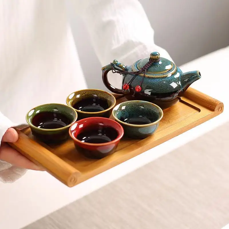 Ceramic Kiln Glaze Travel Tea Set Express Cup Kettles Cups Ceramic and Pottery Chinese Pot Coffee Teapot Teapot Set Gaiwan Tools