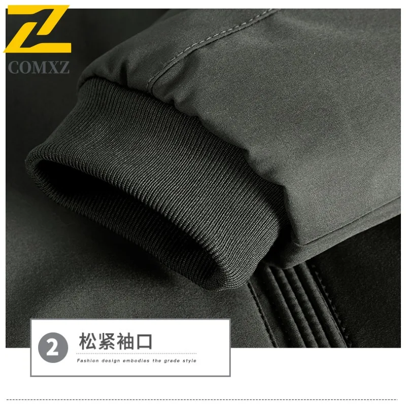 EiAO سترة واقية للرجال الوقوف طوق الشباب العصرية فضفاضة تناسب عادية مقاوم للماء يندبروف معطف جاكيتات للمشي التخييم الصيد #4