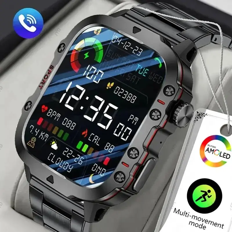 

2024 New For Huawei Xiaomi GPS Track Smart Watch Men 1.96-Inch Ultra HD AMOLED Screen 420 Mah Battery Bluetooth Call SmartWatch