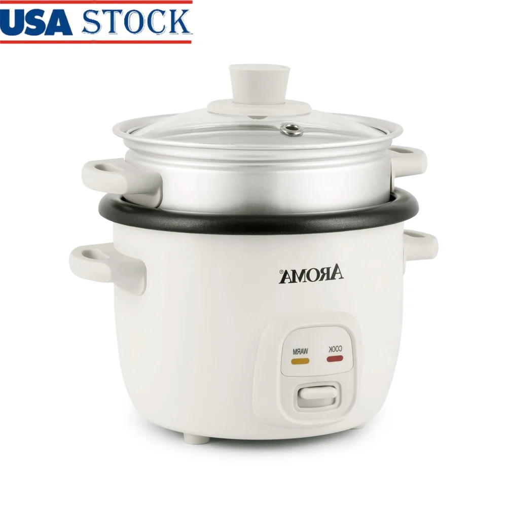 Olla arrocera eléctrica, olla interior antiadherente cálida automática de 4 tazas, tapa de vidrio, perfecta sopa de arroz, Jambalaya, avena, Chile, fácil de limpiar