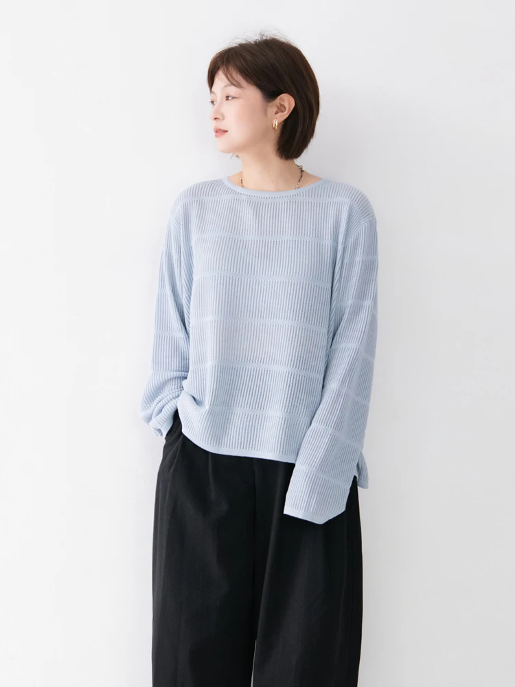 

Свободный крой, длинный вязаный свитер, женский круглый свитер Ne, ажурный, однотонный, повседневный, осеннее, новое поступление