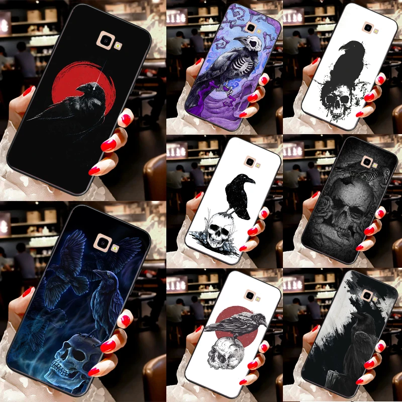 Crow Raven Dark Skull Case For Samsung Galaxy J7 J5 J3 2017 J1 A3 A5 2016 A9 A7 A6 A8 J8 2018 J6 J4 Plus Cover