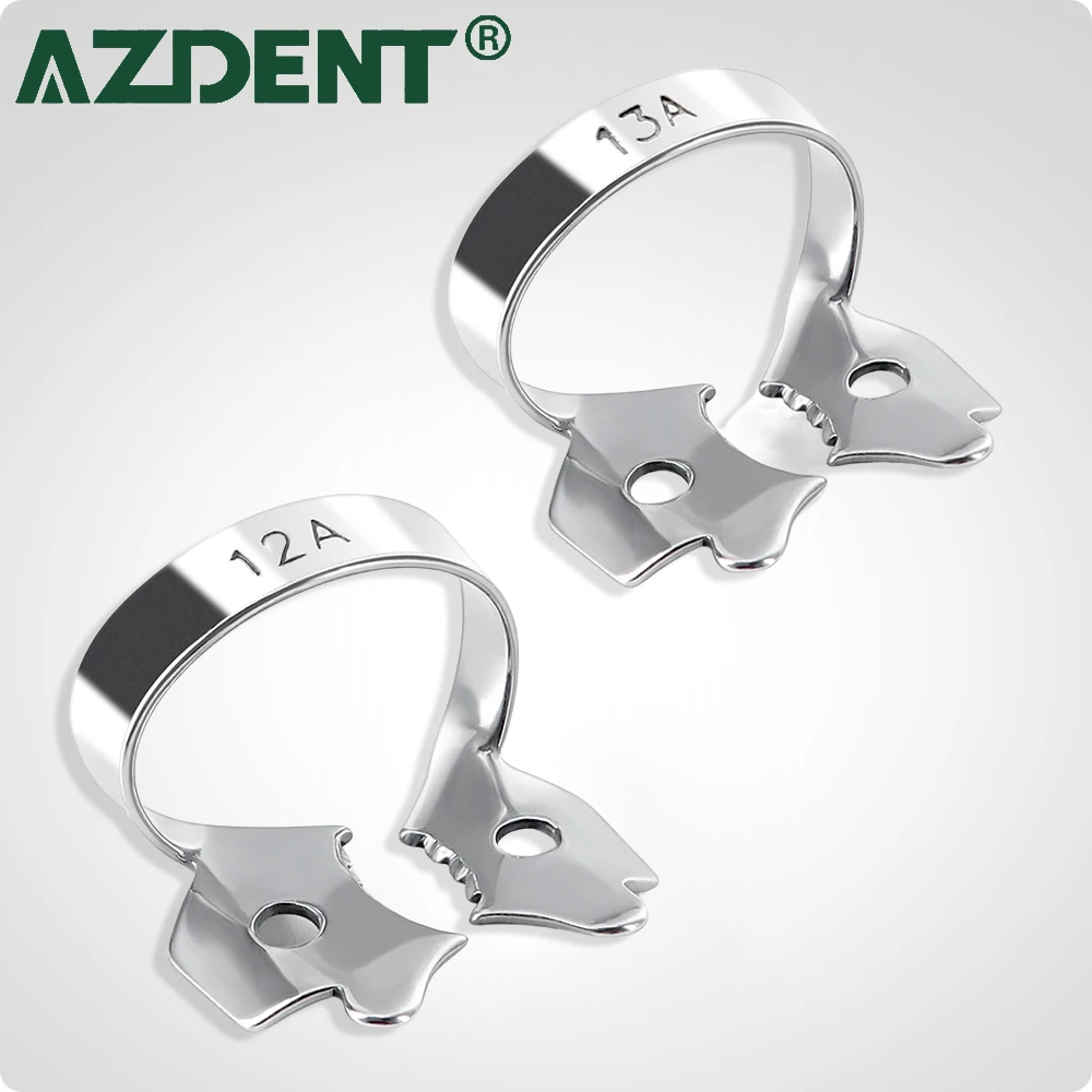 1Pcs Azdent Dental Rubber Dam Clamps Stainless Steel Endodontic Restorative Barrier Clips Dentistry Ortho Materials Lab Tools