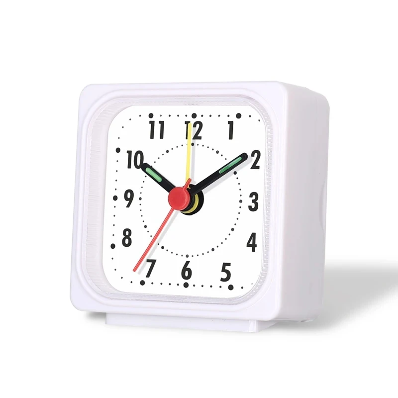 1PC Square Desk Alarm Clock Acrylic Frame Quartz Clock Accurate Time Student Wake Up Clock Bedside Clock for Bedroom Home Decor