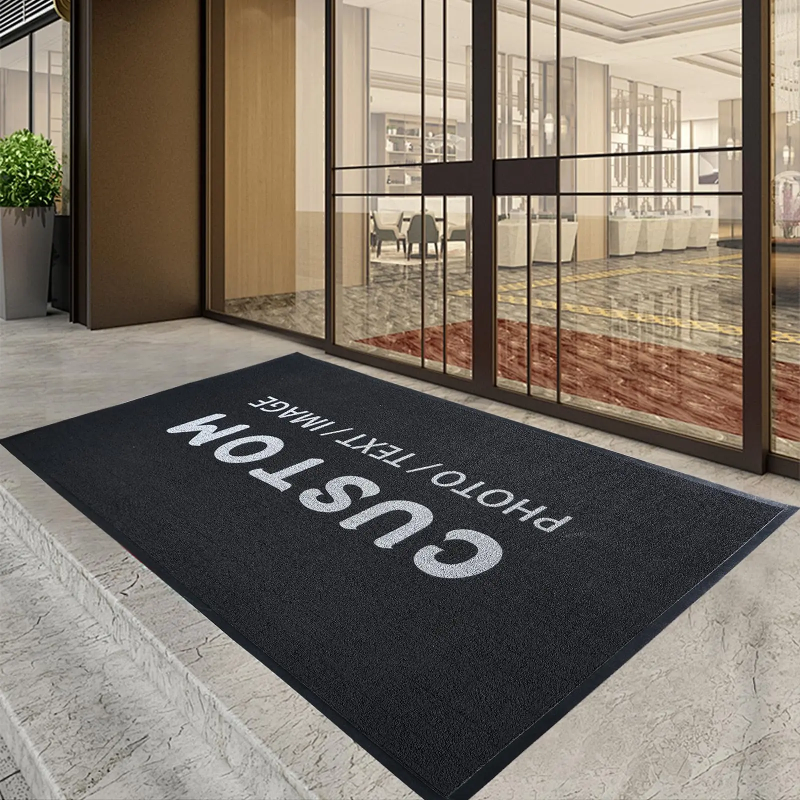 Personalized Doormat Commercial Floor Mat Custom Rugs with Logo Entryway Welcome Carpet Non Slip Washable Rug for Hotel Outdoor