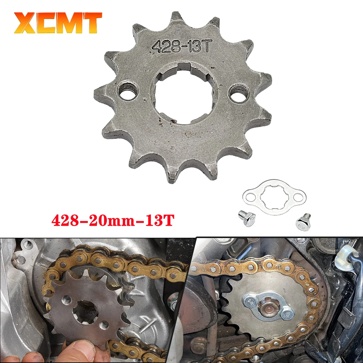 428 Chain 20mm Front Engine Sprocket 10 11 12 13 14 15 16 17 18 19T For Motorcycle Dirt Pit Bike ATV Quad Go Kart Buggy Scooter