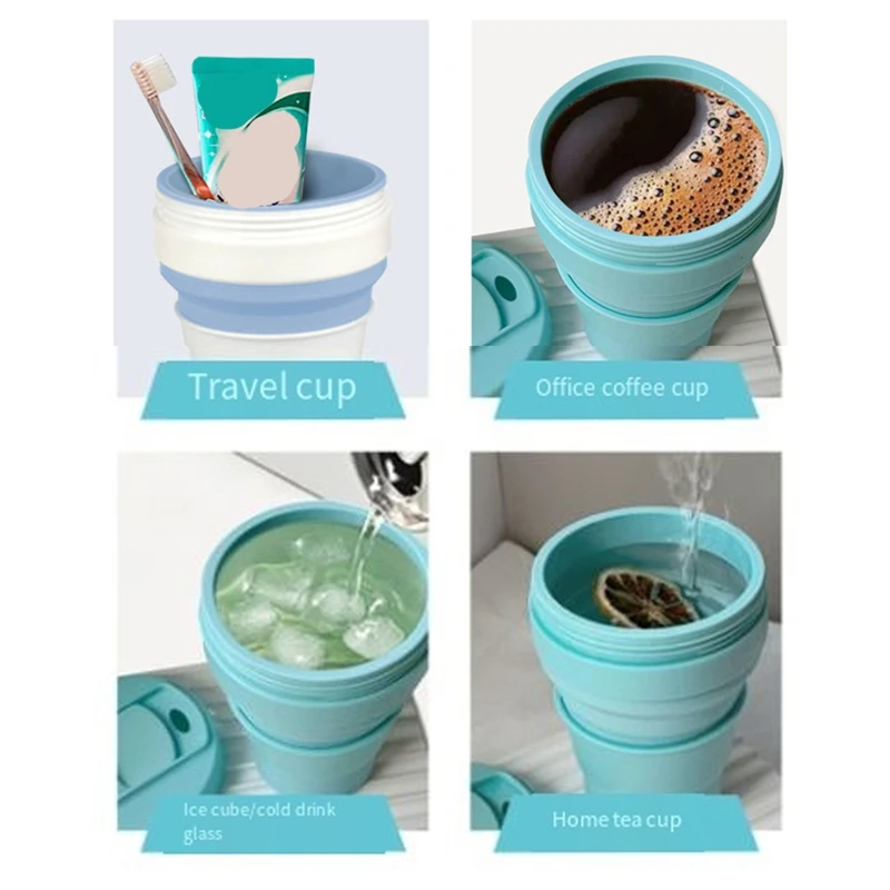 كوب قهوة قابل للطي من السيليكون من BAAG، محمول وقابل لإعادة الاستخدام للاستخدام في الهواء الطلق والمشي لمسافات طويلة والاستخدام المنزلي اليومي، كوب ماء قابل للطي صديق للبيئة