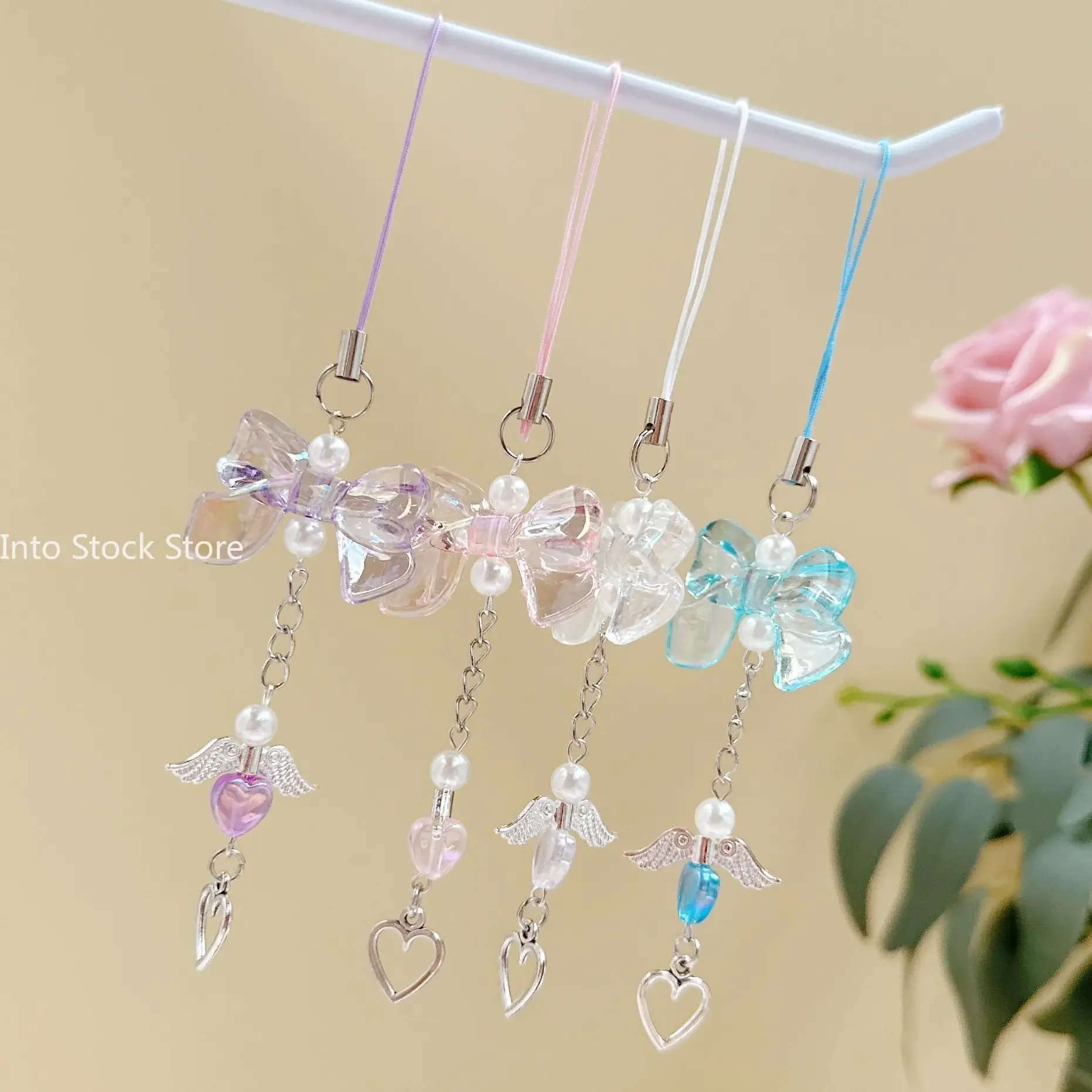 Phone Charm Y2K Phone Chain Trendy Pendant Bow Lanyard Mobile Phone Strap Sweet Girl Key Cord Mobile Lanyard Jewelry Gift image 4
